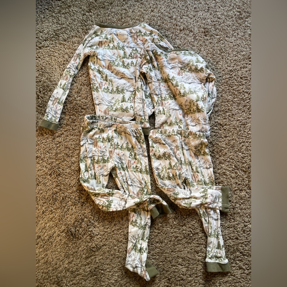 Burt’s Bees Kids Matching Sibling Set Pajamas size 3T + 5T